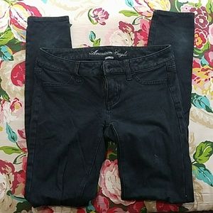 American Eagle Sz 4 Black Jeggings Skinny Jeans